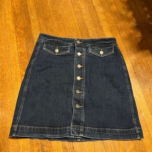 Button Front Jean Skirt